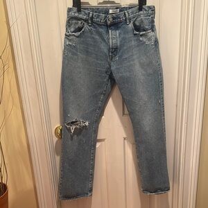 Moussy Vintage Men's Distressed Blue Jeans